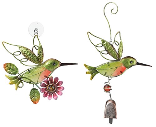 Regal Hummingbird Glass Ornament With Bell Chime And Hummingbird Suncatcher