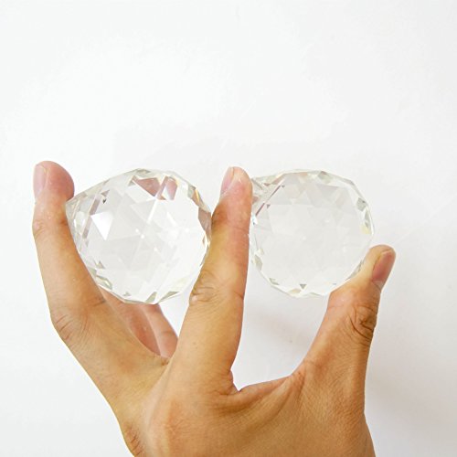 Super More 2pcs 50mm Clear Color Heavy Crystal Ball Prism Pendant Suncatcher Great For Feng Shui Gift Or Ornament