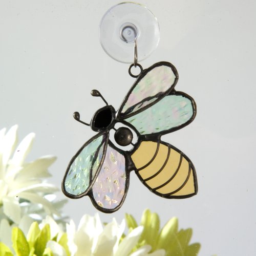 J Devlin Orn 175 Stained Glass Bee Ornament Window Sun Catcher