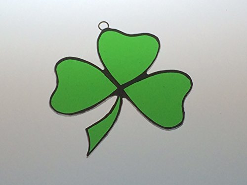 Handcrafted Green Shamrock Suncatcher Stained Glass Ornament