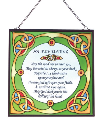 Irish Suncatcher - Irish blessing stained glass window hanging Irish Gift designed in Galway Ireland