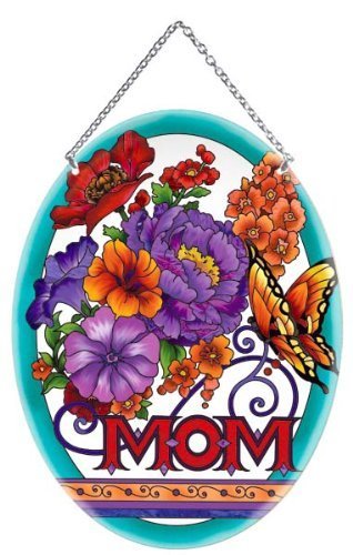 Mom and Flowers Stained Glass Sun Catcher by Joan Baker Designs