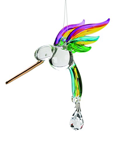 Glass Hummingbird Suncatcher In Rainbow