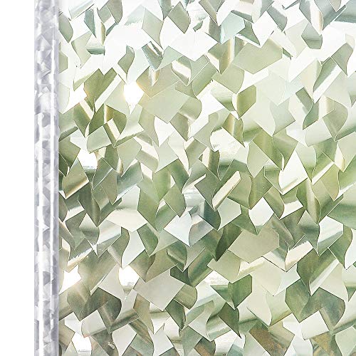 Homein Window Film Privacy 3D Crystal Clear Icicle Decorative Stained Glass Window Film Removable Self Adhesive Glass Sticker Static Cling Vinyl Window Paper for Kitchen Office 354x787inches