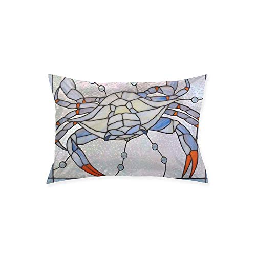 UYGYGFF Throw Pillow Covers Home Decorative Stained Glass Blue Crab Throw Pillow Cases Couch Covers for Home Sofa Bedding 20x 30