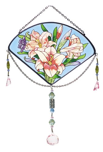 Joan Baker Designs Jsf003 Suncatcher, 6 By 9-inch, Pink Lilies