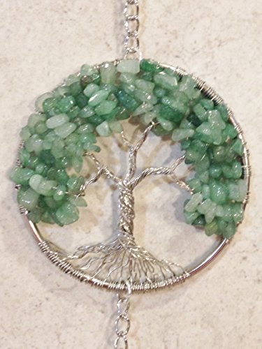 Green Adventurine Crystal Gemstone Sun Catcher Tree Of Life Window Ornament Crystal Ball Prism,green Adventurine