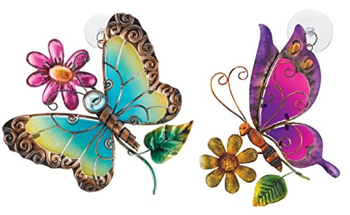 Regal Art & Gift Suncatchers, Blue & Purple Butterfly Glass Sun Catchers For Home, Garden, Window And Wall Art