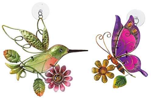 Regal Art & Gift Suncatchers, Hummingbird & Purple Butterfly Glass Sun Catcher For Home, Garden, Window And Wall