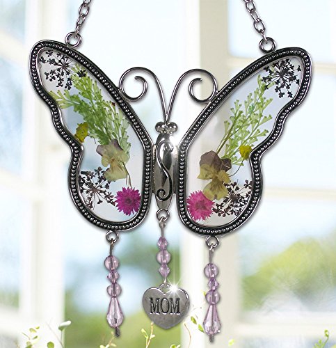 Mom Butterfly Mother Suncatcher With Pressed Flower Wings - Butterfly Suncatcher - Mom Gifts - Gifts For Mom -