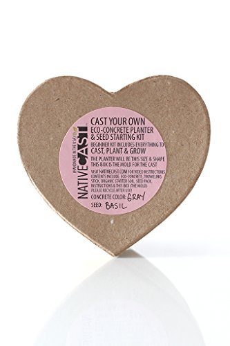 Cast Your Own Heart-Shaped Eco-Concrete Planter and Seed Starting Kit - CATNIP