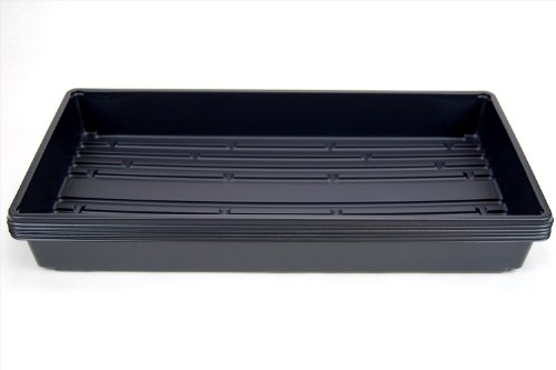 5 Pack Of Durable Black Plastic Growing Trays without Drain Holes 21&quot X 11&quot X 2&quot - Flowers Seedlings Plants
