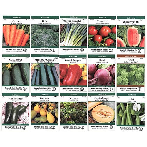 Heirloom Vegetable Garden Seed Collectionndash Assortment Of 15 Non-gmo Easy Grow Gardening Seeds Carrot Onion
