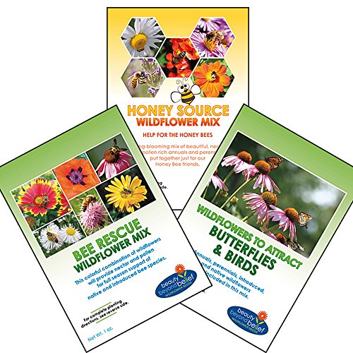&quothelp Save The Pollinators&quot  3 Packets Of Wildflower Seeds - By Bbb Seed