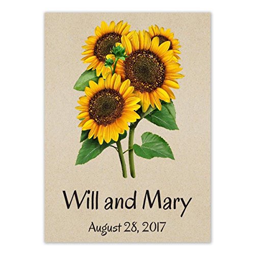 Set Of 25 Personalized Seed Packetsquotdwarf Sunspot Sunflowers&quot sn005 Open Pollinated Seeds By Seed Needs