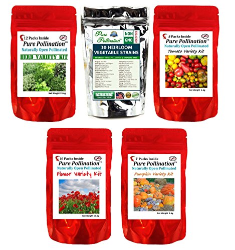 Non Gmo Heirloom Vegetable, Herb, Pumpkin, Tomato, Flower Seeds 64 Varieties 67 Seed Pack All Natural Emergency
