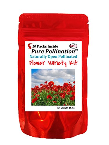 Pure Pollination 10 Flower Variety Seed Pack Heirloom Garden Open Pollinated Non-gmo