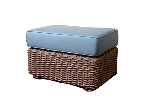 Elanamar Designs Monaco Ottoman Driftwood Finish Canvas Natural Fabric