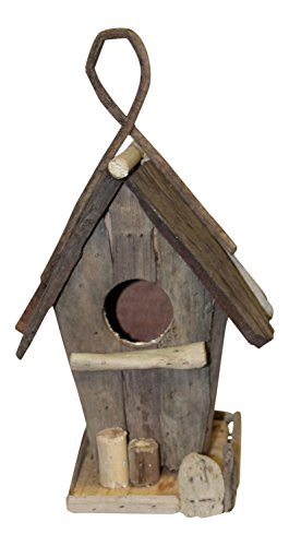 Natural Finish Driftwood Backyard Bird House 9 Inches