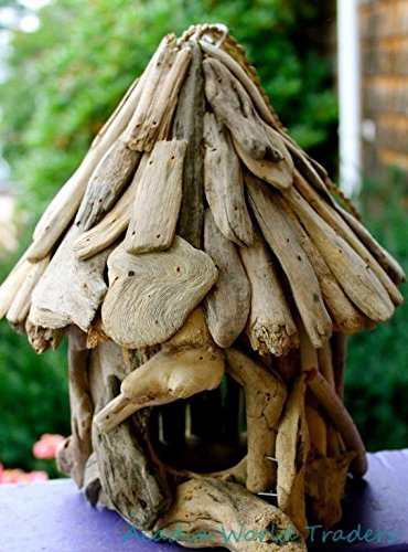 Rustic Driftwood Birdhouse Handmade Natural Pickled Wood Yard Art Round 15&quott po455k5u 7rk-b210882