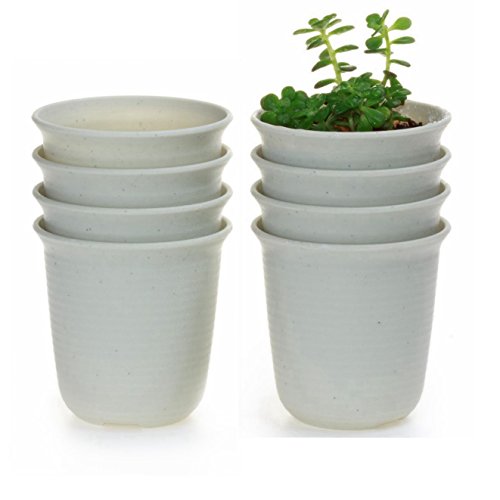 T4u 475 Inch Plastic Round Sucuulent Plant Potcactus Plant Pot Flower Potcontainerplanter Marble White Package