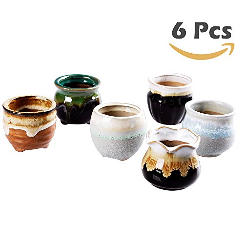 6 Pcs In Set 26 inch Mini Ceramic small succulent Planter Pot Serial Cactus Planter Pot Flower Pot Container Planter