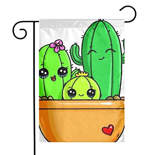 A Warm Cactus Family Garden Flags Home Indoor Outdoor Holiday DecorationsWaterproof Polyester Yard Decorative for Game Family Party Banner