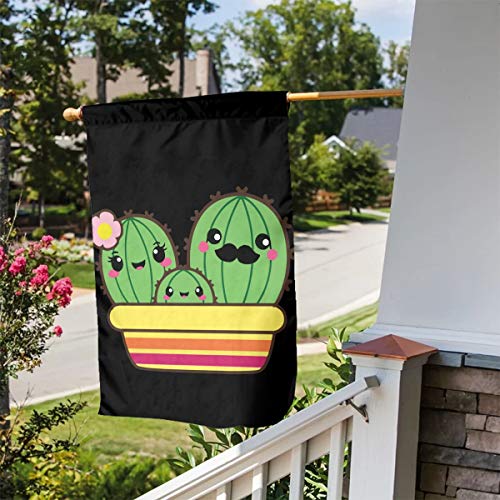 Kawaii Cactus Family Garden Flag 12 X 18 Celebration OutdoorIndoor Demonstration Flag