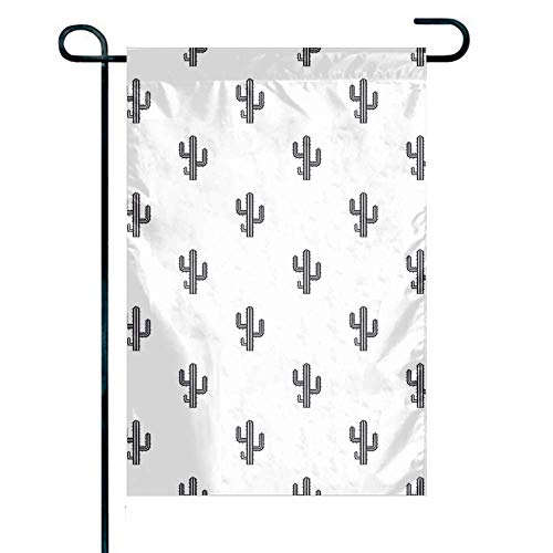 haiqingcjhov Double Sided White Cactus Family Flag Polyester Outdoor Flag Home Party Decor Garden Flag