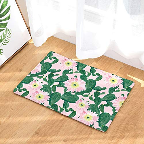 YQ Park IndoorOutdoor Cactus Plant Flower Rug Entrance Support for Entry Way Doormat