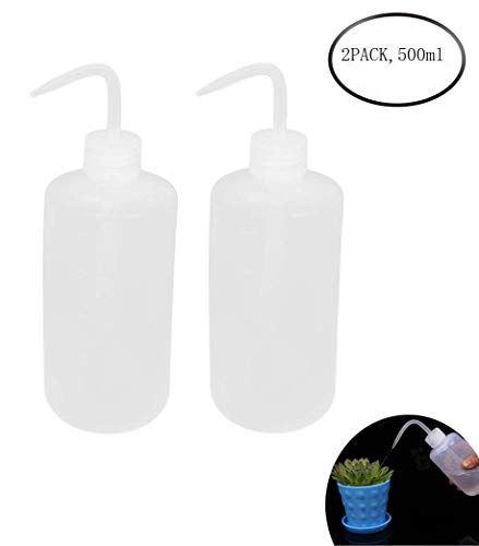 Fashionclubs Plastic Squzze BottlePlant Flower Succulent Watering Cans With Bend Mouth and Scale MarkPlant Watering CanGarden Watering Tools 500ML2pcs