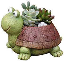 Youfui Turtle Plant Pot Flowerpot Animal Garden Pots Resin Succulent Pots Planter Bonsai Plant Holder for Home Office Desk Mini Ornament