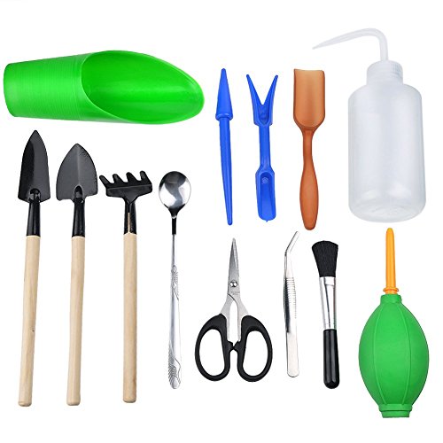 Inhdbox 13 Pcs Succulent Transplanting Mini Garden Hand Tools Set - For Indoor Garden Plant Care