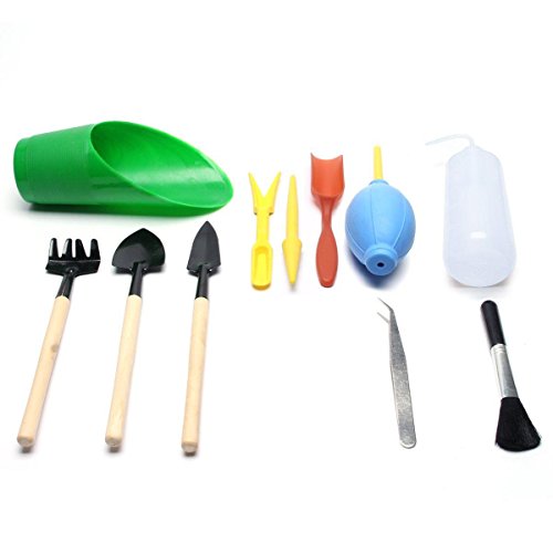 Supla 11pcs Succulent Transplanting Miniature Fairy Garden Planting Gardening Hand Tools Set