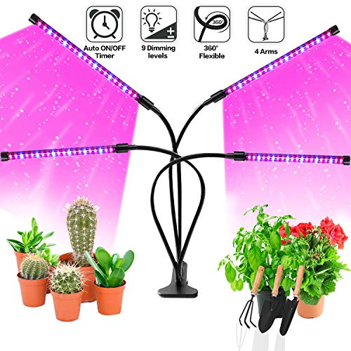LED Grow Lights for Indoor Plants JUEYINGBAILI 80W Full Spectrum Plant Lights with Auto ONOff 3912H Timer 9 Dimmable Brightness for Indoor Succulent Plants Growth