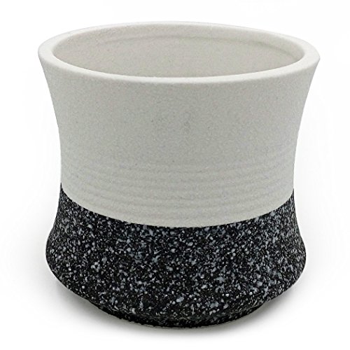 Epgardening Delicate Ceramic Flower Planter Potsucculent Plant Container32 Inchblackampwhite