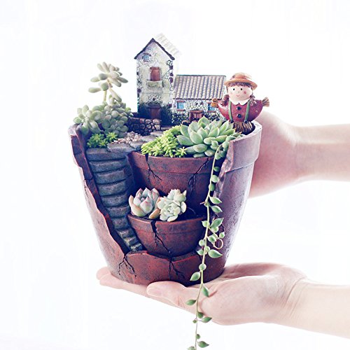 American Country Pastoral Creative Garden decorative Handwork Plant Resin Succulent Flower Pot Planter Hanging Gardens