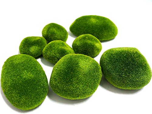 8 X Marimo Moss Balls Artificial Moss Stones Grass Turf Stones Mini Fairy Garden Micro Terrarium