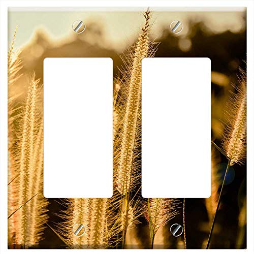 Switch Plate Double RockerGFCI - Flowering Grass Grass By Nature A Blade Of Grass