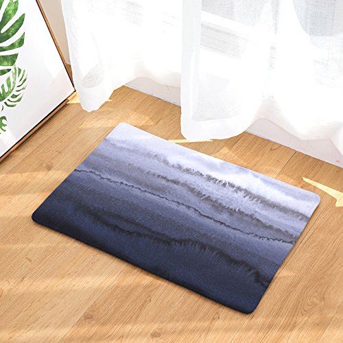 YQ Park Universal Door Mat - Gray-Purple Grass Stripes Design Non Slip Door Floormat with Shoe Scraper Rubber Backing