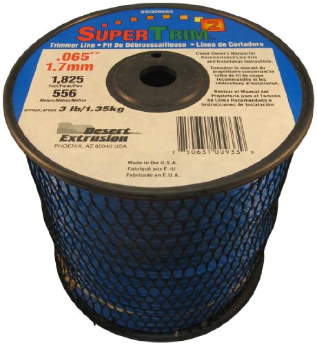 Supertrim2 .065-inch 3-pound Spool Home Owner Grade Square Grass Trimmer Line, Blue Ssq065s3-2
