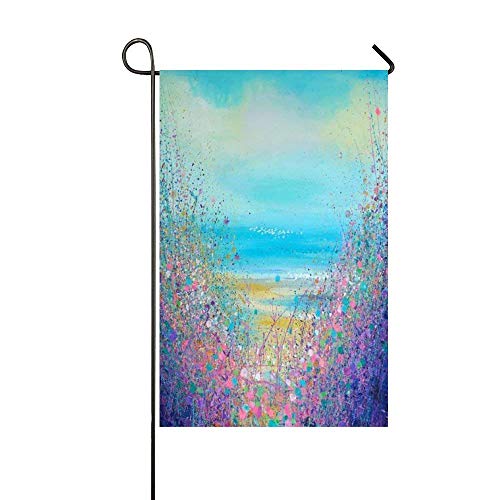 Afagahahs Art Purple Colorful Grass Garden Flag - Double Sided Holiday Decorative Outdoor House Flag