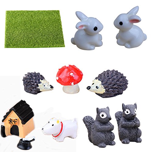 Buytra 11-Piece Miniature Fairy Garden Ornament Dollhouse Plant Pot Figurine DIY Home Decoration