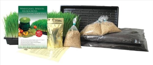 Barley Grass Growing Kit- Grow Juice Barleygrass Includes Barley Seeds Orgainc Soil Mix Grow Trays Azomite Fertilizer Instructions