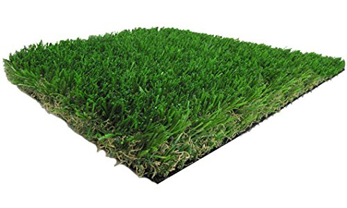 15 Feet x 8 Feet PREMIUM SYNTHETIC TURF - Indoor  Outdoor Green Two-Toned Artificial Grass w a Natural Tan Thatch and Drainage Holes