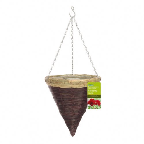 Gardman R266 Black Seagrass and Natural Grass Cone Hanging Basket 14 Diameter Model R266 Home Garden Store