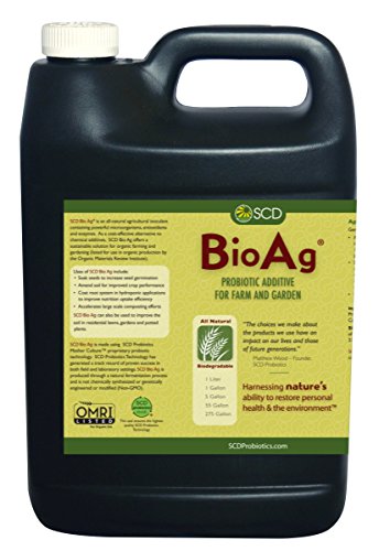 SCD BIO AG - Beneficial Microbial Inoculant Soil Amendment for Organic Crops Organic Garden and Natural Lawn Care - OMRI Listed for Use in Organic Production - 1 Gallon