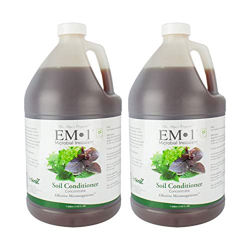 TeraGaniX EM-1 - 1 Gallon 2 Pack - All Natural Organic Microbial Inoculant - Plants Soil  Nontoxic Active Probiotic Conditioner For Lawn Care  Eliminate Foul Odors Improve Water Quality
