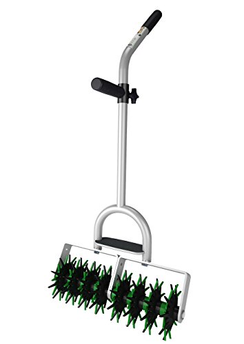 EnRoot Products Seed Stitcher Pro - Double Head- Easy Lawn Grass Garden Seed Planting Tool for Landscapers Homeowners Silver