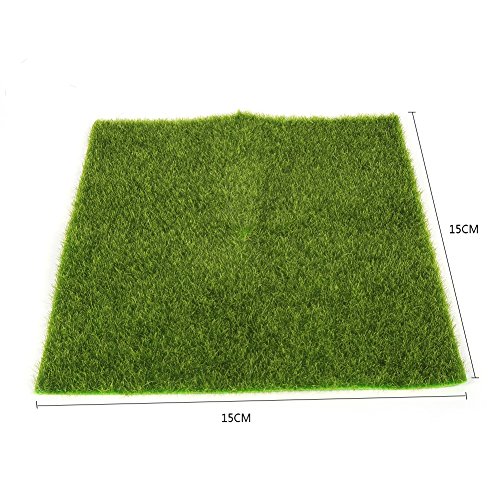 Artificial Grass Mat Plastic Lawn Grass Indoor Outdoor Green Synthetic Turf Micro Landscape Ornament Home Decoration  Size  15cm X 15cm 